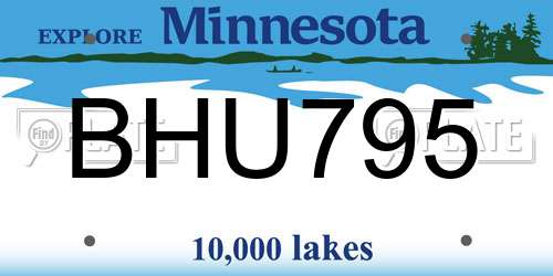 BHU795 Minnesota License Plate
