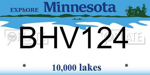 BHV124 Minnesota License Plate