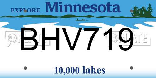 BHV719 Minnesota License Plate