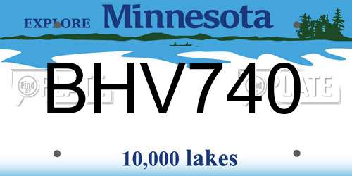 BHV740 Minnesota License Plate