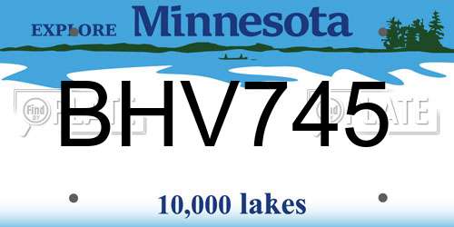 BHV745 Minnesota License Plate