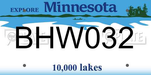 BHW032 Minnesota License Plate