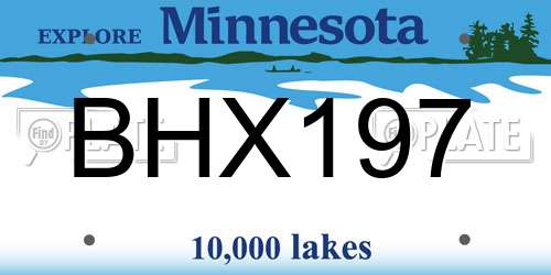 BHX197 Minnesota License Plate