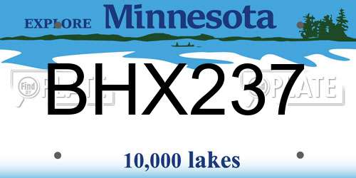 BHX237 Minnesota License Plate