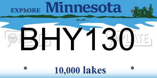 BHY130 Minnesota License Plate