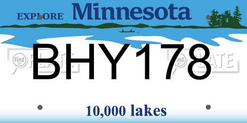 BHY178 Minnesota License Plate