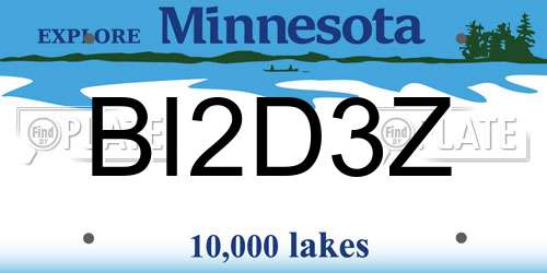 BI2D3Z Minnesota License Plate