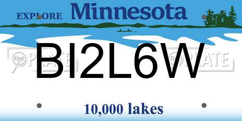 BI2L6W Minnesota License Plate