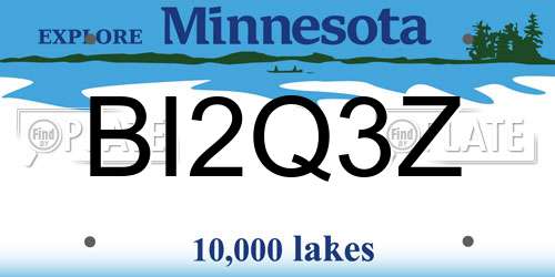 BI2Q3Z Minnesota License Plate