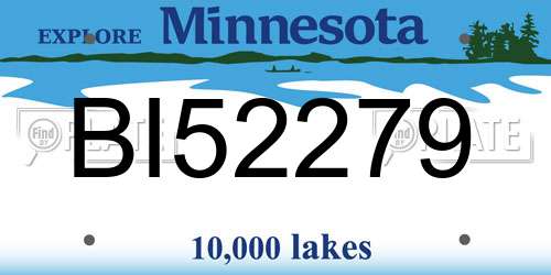 BI52279 Minnesota License Plate