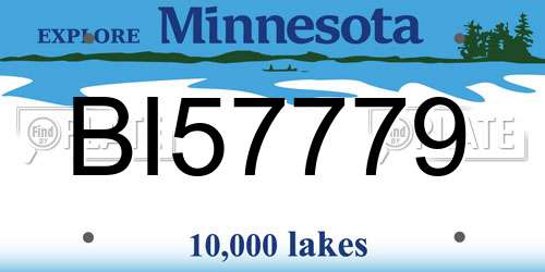 BI57779 Minnesota License Plate