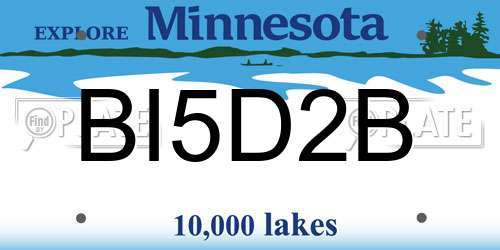 BI5D2B Minnesota License Plate