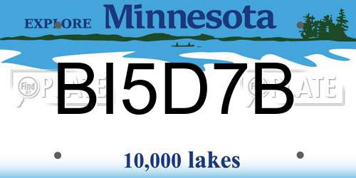 BI5D7B Minnesota License Plate
