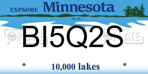 BI5Q2S Minnesota License Plate