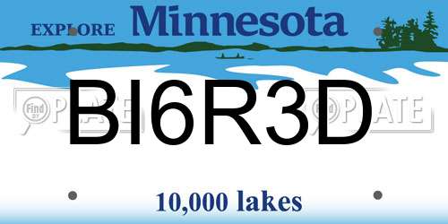 BI6R3D Minnesota License Plate