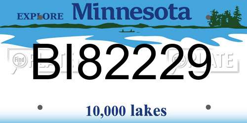 BI82229 Minnesota License Plate