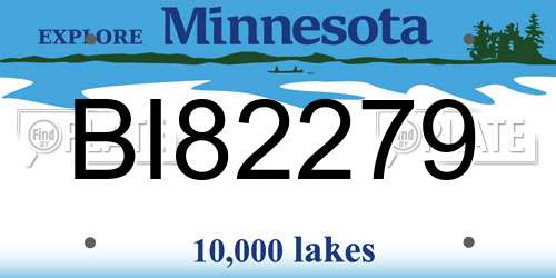 BI82279 Minnesota License Plate