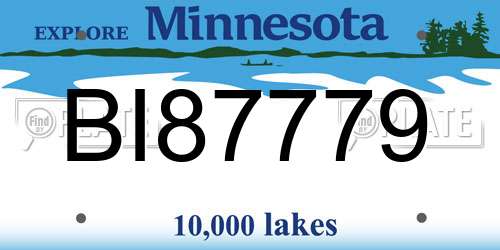 BI87779 Minnesota License Plate