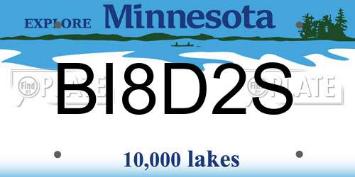 BI8D2S Minnesota License Plate