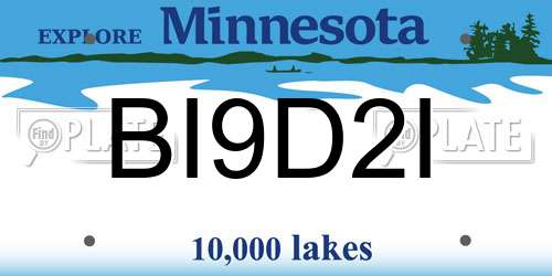 BI9D2I Minnesota License Plate