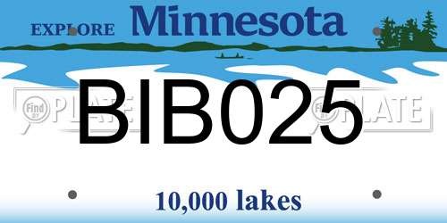 BIB025 Minnesota License Plate