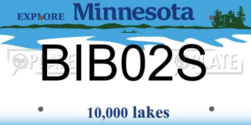 BIB02S Minnesota License Plate