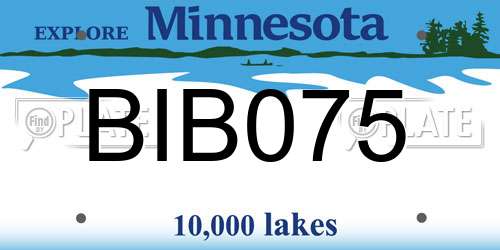 BIB075 Minnesota License Plate