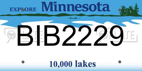 BIB2229 Minnesota License Plate