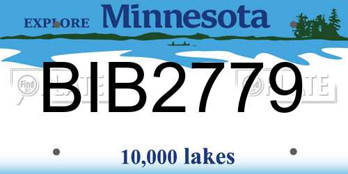 BIB2779 Minnesota License Plate