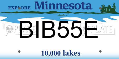 BIB55E Minnesota License Plate
