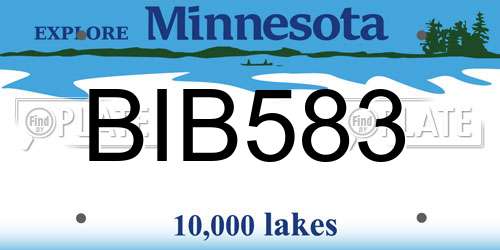 BIB583 Minnesota License Plate