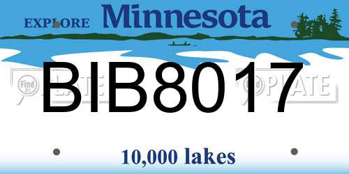 BIB8017 Minnesota License Plate