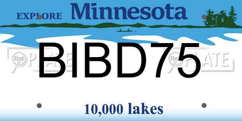 BIBD75 Minnesota License Plate