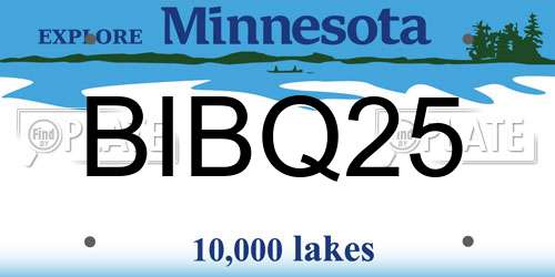 BIBQ25 Minnesota License Plate