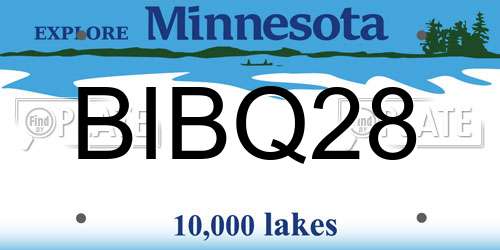 BIBQ28 Minnesota License Plate