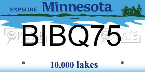 BIBQ75 Minnesota License Plate