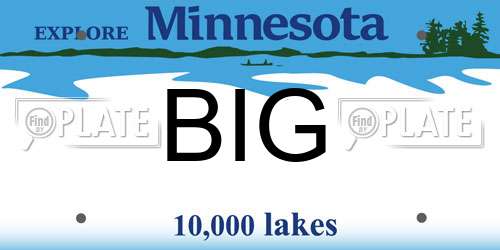 BIG Minnesota License Plate