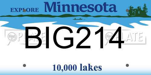 BIG214 Minnesota License Plate