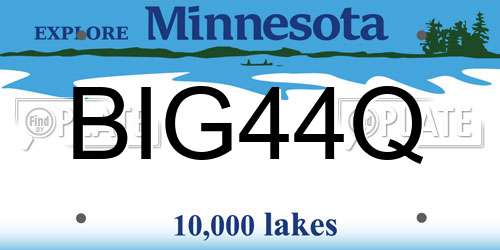BIG44Q Minnesota License Plate