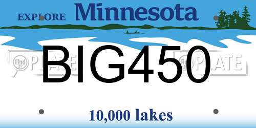 BIG450 Minnesota License Plate