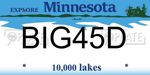 BIG45D Minnesota License Plate