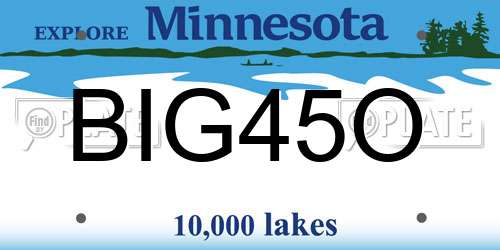 BIG45O Minnesota License Plate