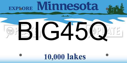 BIG45Q Minnesota License Plate