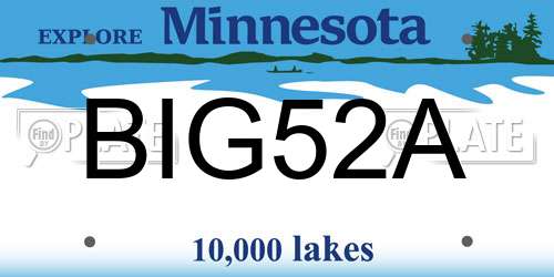 BIG52A Minnesota License Plate