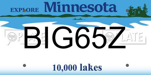 BIG65Z Minnesota License Plate