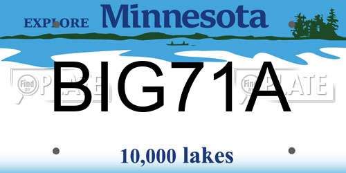 BIG71A Minnesota License Plate
