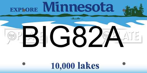 BIG82A Minnesota License Plate
