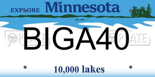 BIGA40 Minnesota License Plate