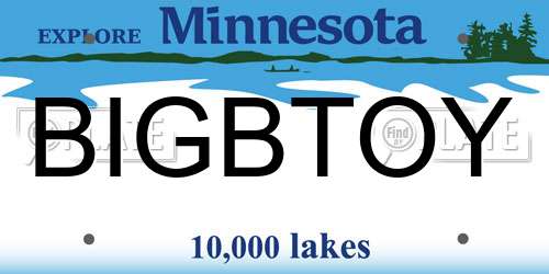 BIGBTOY Minnesota License Plate