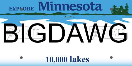 BIGDAWG Minnesota License Plate